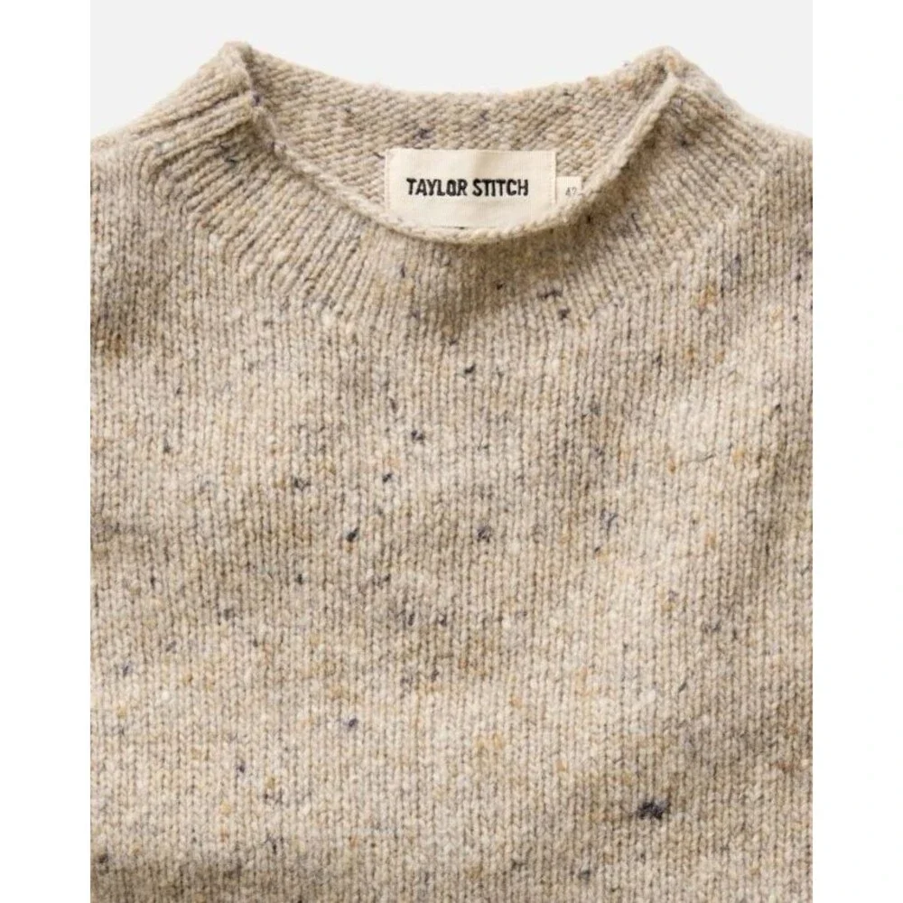 Taylor Stitch Fisherman Crewneck Sweater in Oatmeal Size 46 or US 2XL Coastal co
